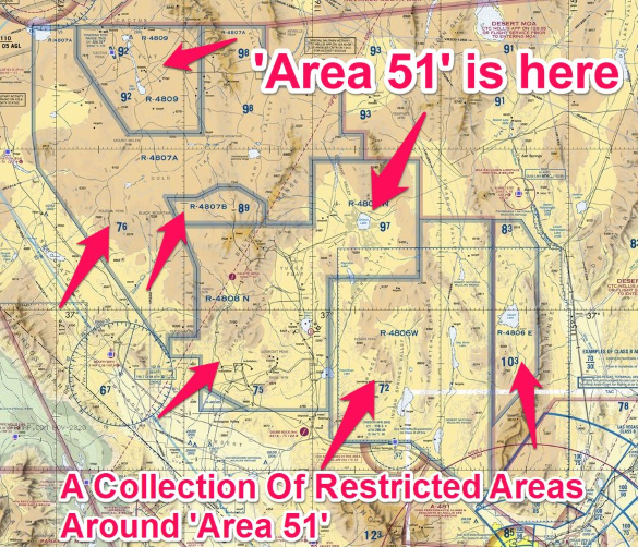 a collection of restricted areas around area 51