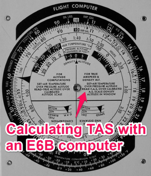 calculating true airspeed with an e6b flight computer