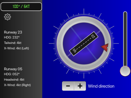 flight winds app crosswind calculator