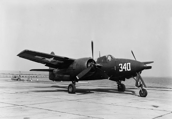 a grumman f7f-2d tigercat sits on the apron at NAS Patuxent River