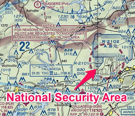 national security area - special use airspace